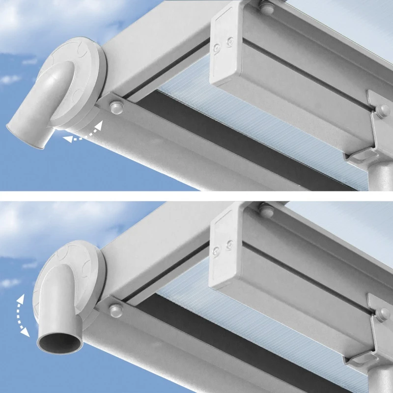 Toit De Terrasse 224x670cm En Aluminium Blanc Et Polycarbonate 6mm SIERRA - Canopia By Palram – Image 5