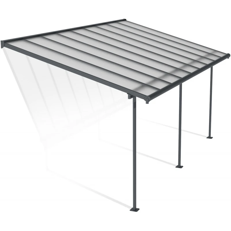 Toit De Terrasse 299x555cm En Aluminium Gris Et Polycarbonate 6mm SIERRA - Canopia By Palram – Image 2