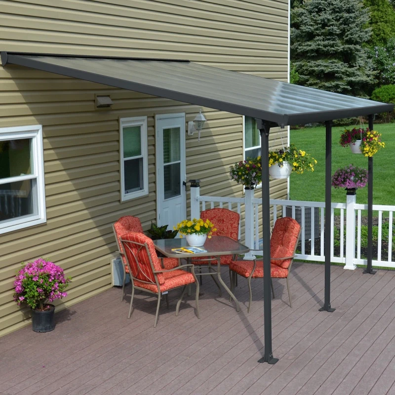 Toit De Terrasse 300x425cm En Aluminium Gris Et Polycarbonate 8mm FERIA - Canopia By Palram – Image 4