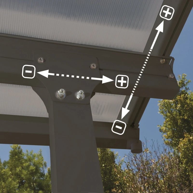 Toit De Terrasse 300x610cm En Aluminium Gris Et Polycarbonate 8mm FERIA - Canopia By Palram – Image 6