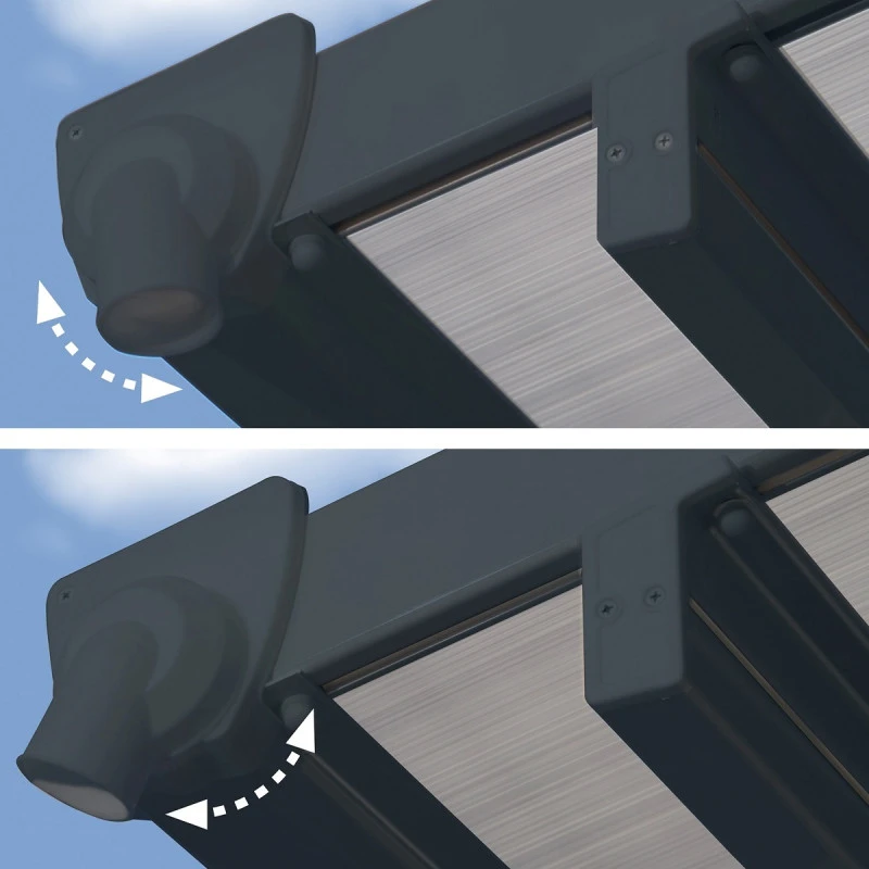 Toit De Terrasse 300x730cm En Aluminium Gris Et Polycarbonate 8mm FERIA - Canopia By Palram – Image 6