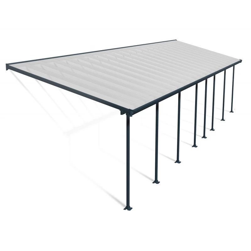 Toit De Terrasse 300x1220cm En Aluminium Gris Et Polycarbonate 8mm FERIA - Canopia By Palram