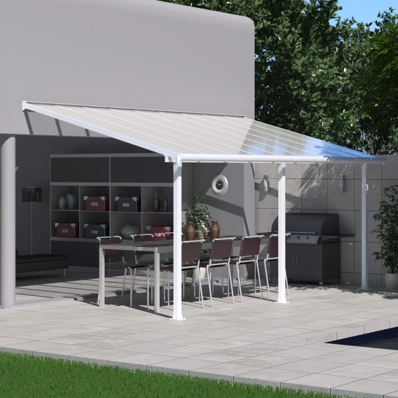 Toit De Terrasse En Aluminium Blanc 3x5,46m + PC 16mm Olympia - Palram - Canopia