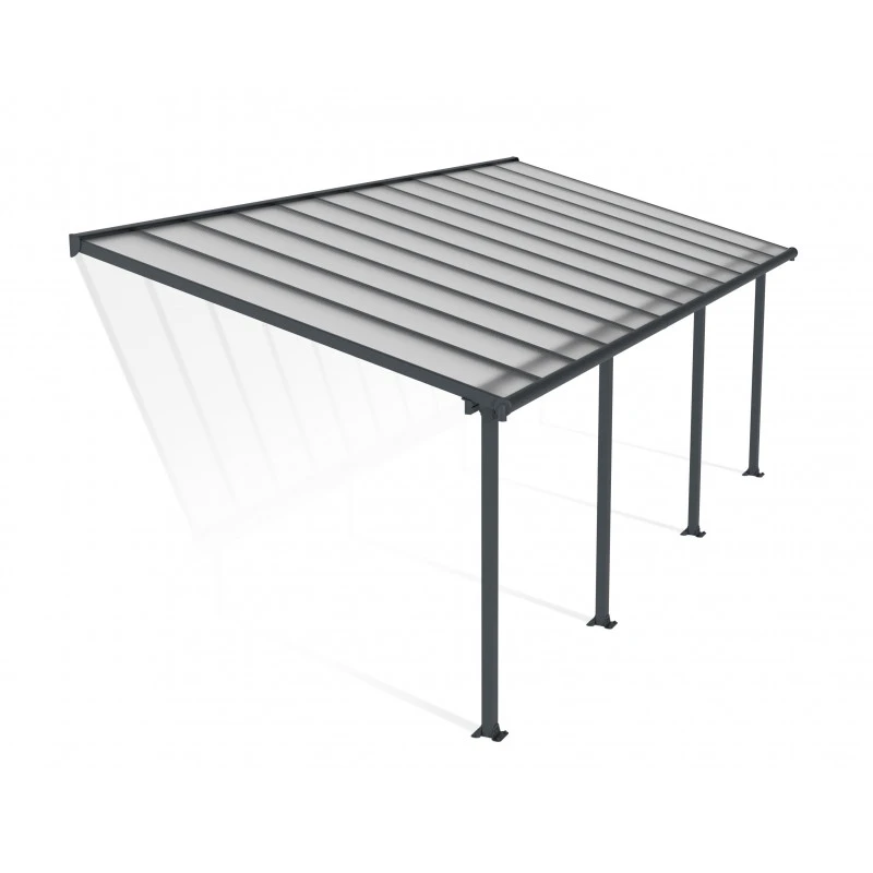 Toit De Terrasse En Aluminium Gris 3x7,30m + PC 16mm Olympia - Palram - Canopia – Image 2
