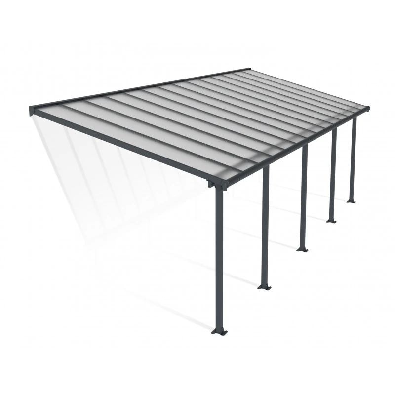 Toit De Terrasse En Aluminium Gris 3x8,51m + PC 16mm Olympia - Palram - Canopia – Image 2