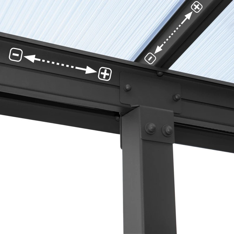 Toit De Terrasse En Aluminium Gris 3x8,51m + PC 16mm Olympia - Palram - Canopia – Image 5