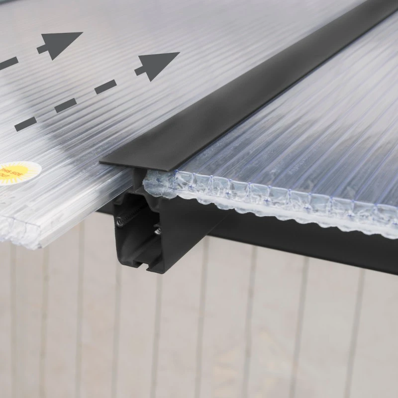 Toit De Terrasse En Aluminium Gris 3x8,51m + PC 16mm Olympia - Palram - Canopia – Image 6