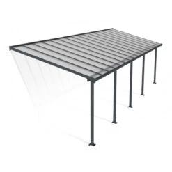 Toit De Terrasse En Aluminium Gris 3x9,71m + PC 16mm Olympia - Palram - Canopia