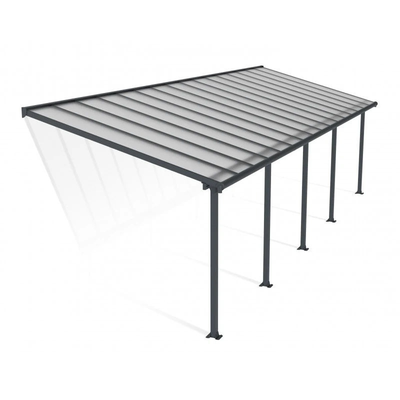 Toit De Terrasse En Aluminium Gris 3x9,71m + PC 16mm Olympia - Palram - Canopia