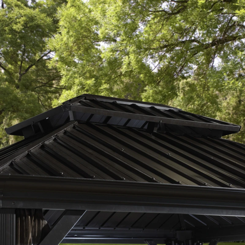 Tonnelle De Jardin Messina 298x363cm En Aluminium Thermolaqué Anthracite – SOJAG – Image 2