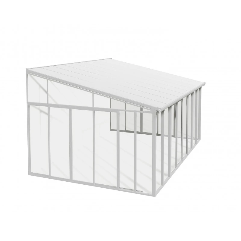 Véranda 400x425cm En Alu Blanc Et Polycarbonate 8mm Sanremo - Palram - Canopia – Image 3